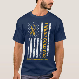 Camiseta Eu Uso Ouro para a Conscientização do Câncer Infan