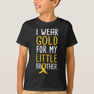 Camiseta Eu Uso Ouro Pelo Câncer Infantil do Meu Irmãozinho