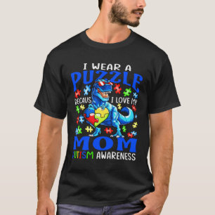 Camiseta Eu Uso Puzzle Amo Minha Mãe Conscientização do Aut