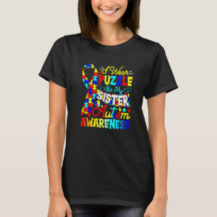Camiseta Eu Uso Puzzle Para a Minha Irmã Fofa Conscientizaç