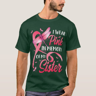 Camiseta Eu Uso Rosa em Memória da Minha Irmã Coque Desarru