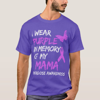 Camiseta Eu Uso Roxo Em Memória Da Minha Mamãe Sobredosagem