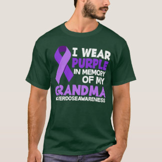 Camiseta Eu Uso Roxo Em Memória Da Sobredose Da Minha Avó A