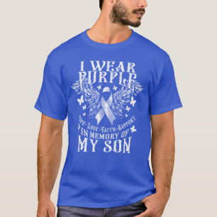 Camiseta Eu Uso Roxo Em Memória De Meu Filho Sobre Dose Exc