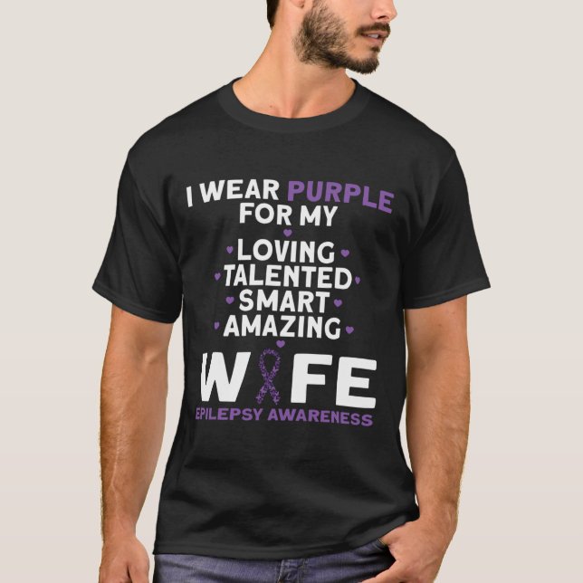 Camiseta Eu Uso Roxo Para a Conscientização da Epilepsia da (Frente)