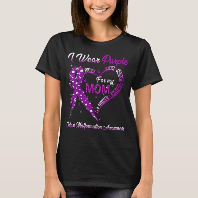 Camiseta Eu Uso Roxo Para Conscientização da Malformação de (Frente)