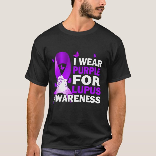 Camiseta Eu Uso Roxo Para Conscientização do Lúpus (Frente)