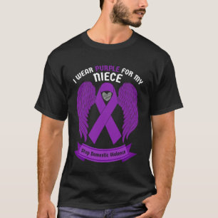 Camiseta Eu Uso Roxo pela Minha Sobrinha Pare com a Violênc