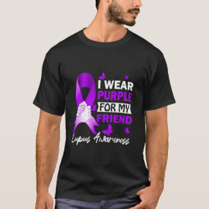 Camiseta Eu Uso Roxo Pelo Meu Amigo Conscientização do Lúpu