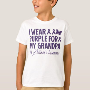 Camiseta Eu Uso Roxo Pelo Meu Avô Conscientização sobre Alz