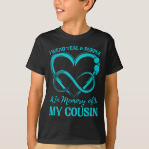 Camiseta Eu Uso Verde-azulado & Roxo Em Memória Do Meu