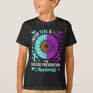 Camiseta Eu Uso Verde-azulado & Roxo Para Prevenção do