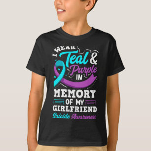 Camiseta Eu Uso Verde Azulado E Roxo Em Memória Da Minha Na