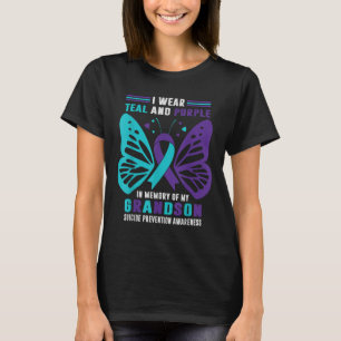 Camiseta Eu Uso Verde Azulado E Roxo Em Memória Do Meu Neto