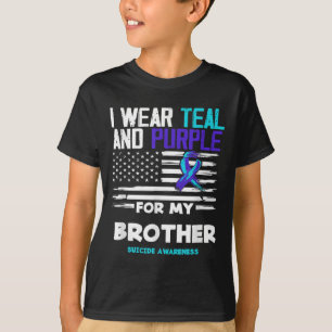 Camiseta Eu Uso Verde Azulado E Roxo Para A Conscientização