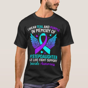 Camiseta Eu Uso Verde-azulado E Roxo Para Prevenção De Ente