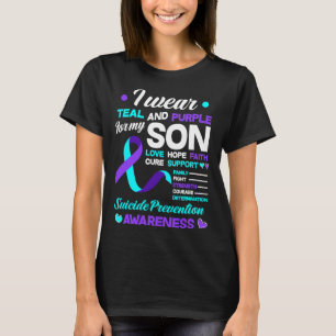 Camiseta Eu Uso Verde Azulado E Roxo Pelo Meu Filho Prevenç