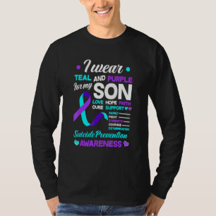 Camiseta Eu Uso Verde Azulado & Roxo Para Prevenção de Suic