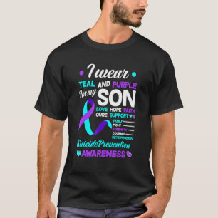 Camiseta Eu Uso Verde Azulado & Roxo Para Prevenção de Suic