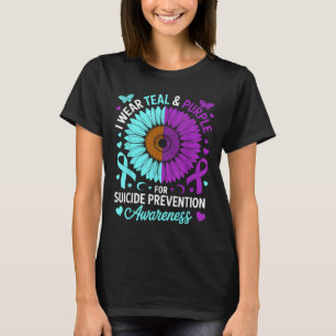 Camiseta Eu Uso Verde Azulado & Violeta Para Conscientizaçã