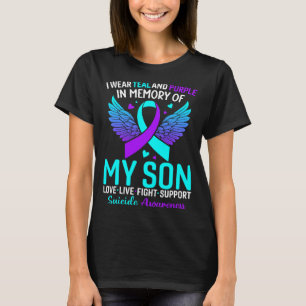 Camiseta Eu Uso Verde e Roxo Para a Prevenção do Meu Filho