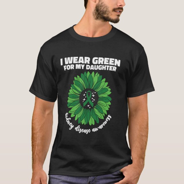 Camiseta Eu Uso Verde Para a Conscientização da Doença Rena (Frente)