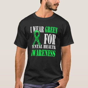 Camiseta Eu Uso Verde Para Consciência Da Saúde Mental Saúd