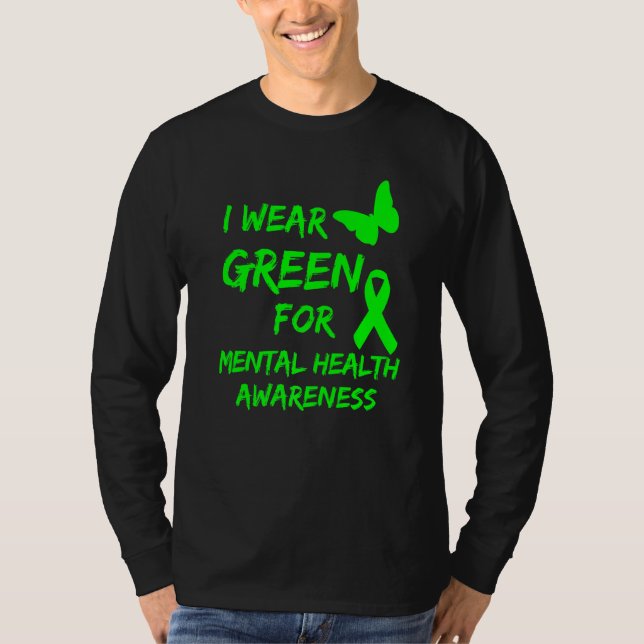 Camiseta Eu Uso Verde Para o Mês de Conscientização sobre S (Frente)