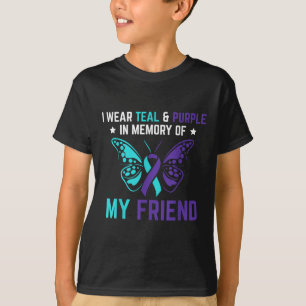 Camiseta Eu Uso Verde Teal Roxo Em Memória Do Suicídio Do M