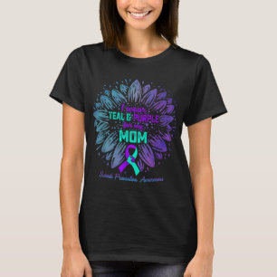 Camiseta Eu Uso Verde Turquesa &amp; Roxo Pela Prevenção do