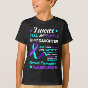Camiseta Eu Uso Verde Turquesa & Roxo Pela Prevenção do