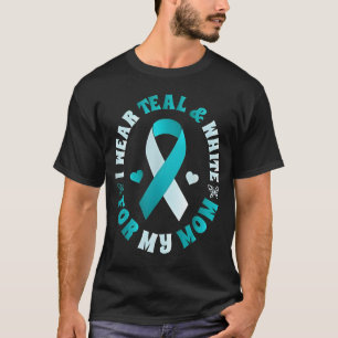 Camiseta Eu Uso Verde Turquesa e Branco para a Minha Mãe Câ
