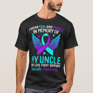 Camiseta Eu Uso Verde Turquesa E Roxo Para a Prevenção Pelo