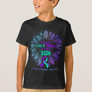 Camiseta Eu Uso Verde Turquesa & Roxo Pelo Meu Filho Preven