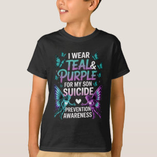 Camiseta Eu Uso Verde Turquesa & Violeta Pelo Meu Filho Pre