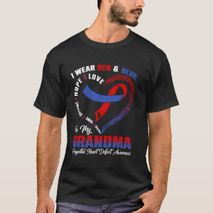 Camiseta Eu Uso Vermelho & Azul Pela Deficiência Cardíaca C