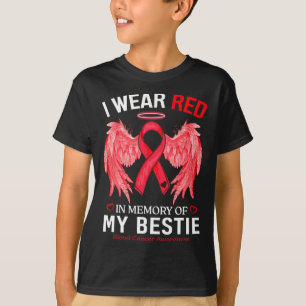 Camiseta Eu Uso Vermelho Em Memória Da Conscientização Do C