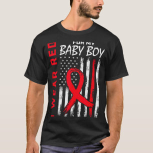 Camiseta Eu Uso Vermelho Para a Bandeira de Conscientização