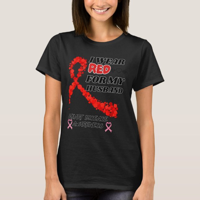 Camiseta Eu Uso Vermelho Para a Conscientização da Doença C (Frente)