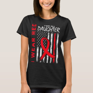 Camiseta Eu Uso Vermelho Para a Conscientização da Doença C