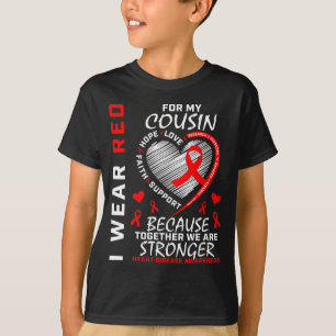 Camiseta Eu Uso Vermelho Para a Conscientização da Doença C