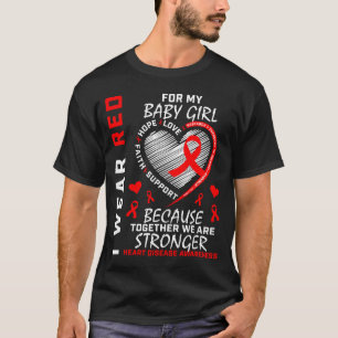 Camiseta Eu Uso Vermelho Para a Conscientização da Doença C