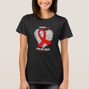 Camiseta Eu Uso Vermelho Para a Conscientização da Hemofili