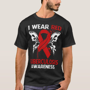 Camiseta Eu Uso Vermelho Para a Conscientização da TUBERCUL