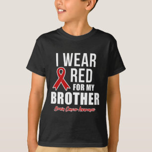 Camiseta Eu Uso Vermelho Para a Conscientização do Câncer d