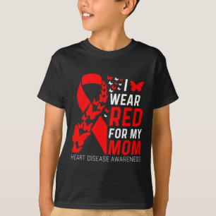 Camiseta Eu Uso Vermelho Para a Doença Cardíaca das Borbole