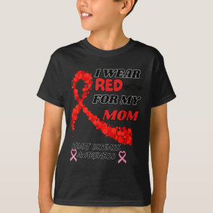 Camiseta Eu Uso Vermelho Para a Minha Mãe Conscientização s