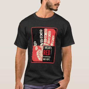 Camiseta Eu Uso Vermelho para Conscientização e Esperança S