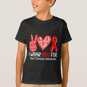 Camiseta Eu Uso Vermelho Para Laço de Conscientização sobre