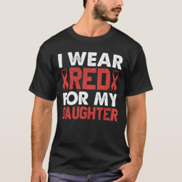 Camiseta Eu Uso Vermelho Pela Conscientização da Doença Car